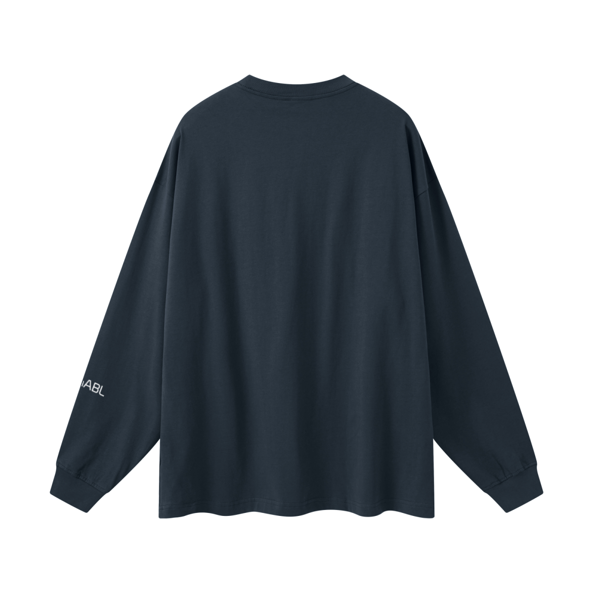 305GSM Unisex Premium Heavyweight Double-Yarn Plain Fabric Earth-Tone Basic Layering Long sleeve Navy Blue