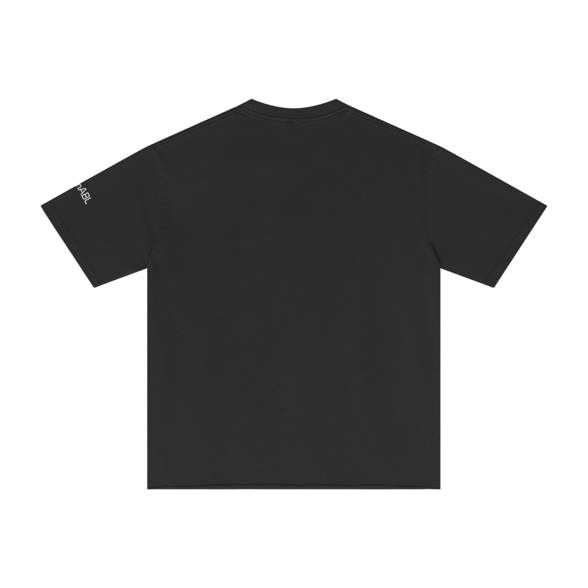 275GSM Men’s Raw-Edge Pigment-Wash T-shirt Black