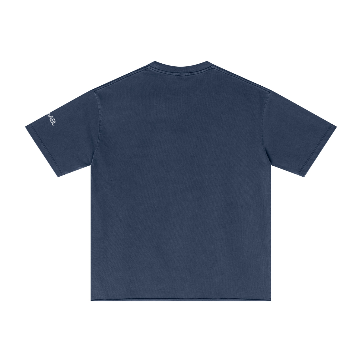 275GSM Men’s Raw-Edge Pigment-Wash T-shirt Dark blue